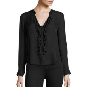 L'AGENCE SILK RUFFLE BLOUSE